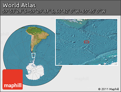 Satellite Location Map of the Area around 59° 41' 37" S, 66° 13' 29" W