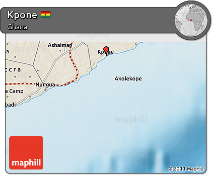 Shaded Relief 3D Map of Kpone