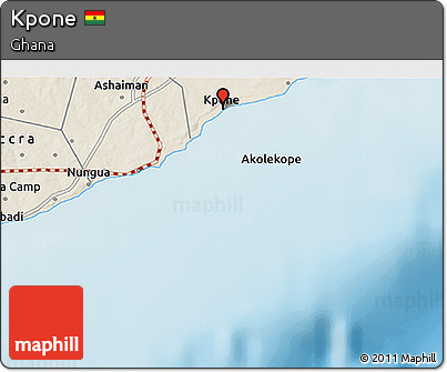 Shaded Relief 3D Map of Kpone