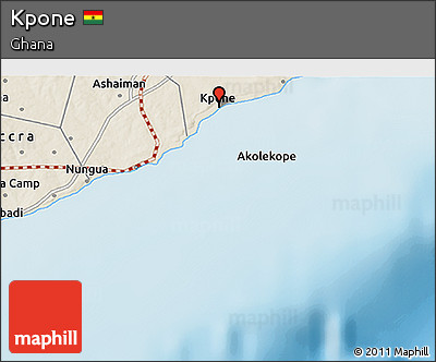 Shaded Relief 3D Map of Kpone