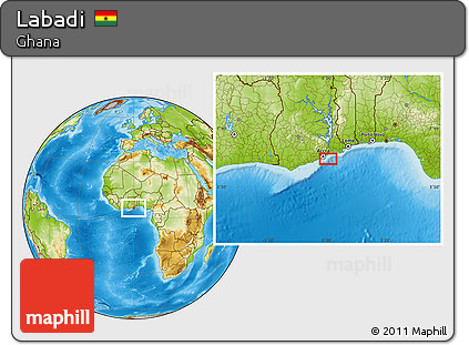 Physical Location Map of Labadi