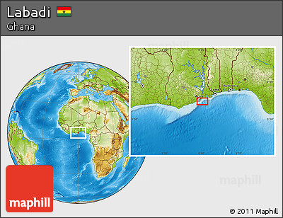 Physical Location Map of Labadi