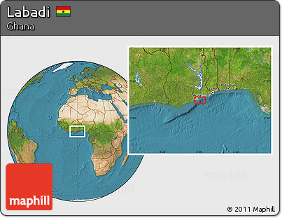 Satellite Location Map of Labadi