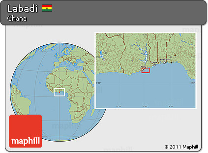 Savanna Style Location Map of Labadi
