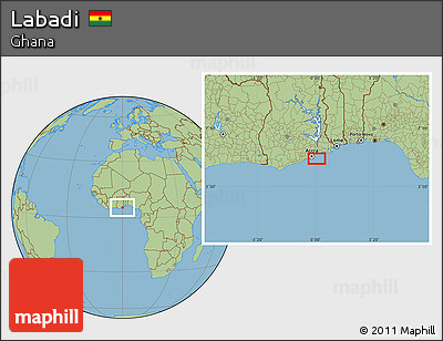 Savanna Style Location Map of Labadi