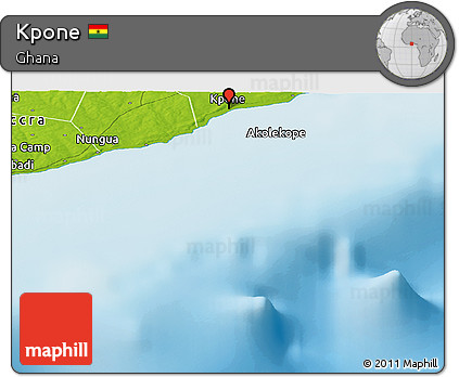Physical Panoramic Map of Kpone