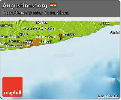 Physical Panoramic Map of Augustinesborg