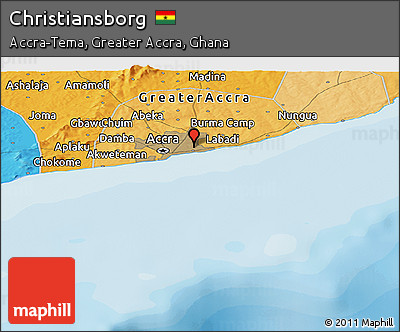 Political Panoramic Map of Christiansborg