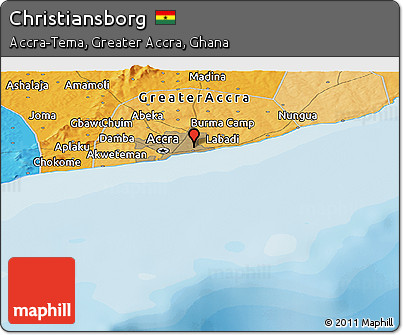 Political Panoramic Map of Christiansborg
