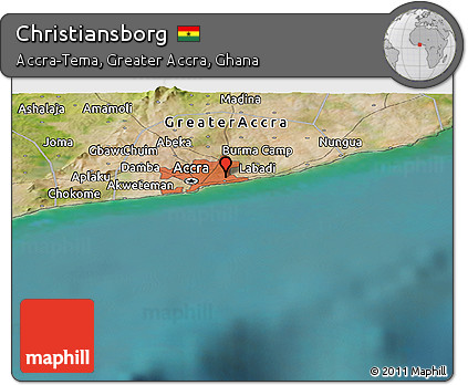 Satellite Panoramic Map of Christiansborg