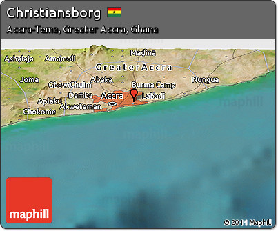 Satellite Panoramic Map of Christiansborg