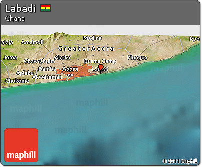 Satellite Panoramic Map of Labadi