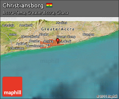 Satellite Panoramic Map of Christiansborg