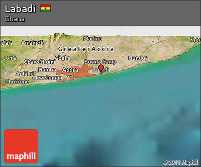 Satellite Panoramic Map of Labadi