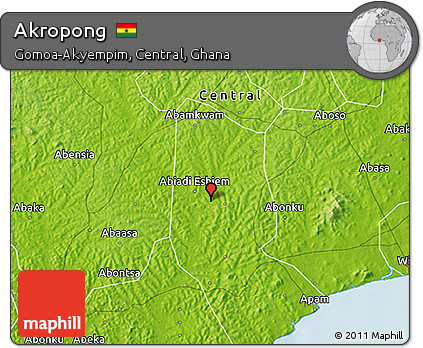 Physical 3D Map of Akropong