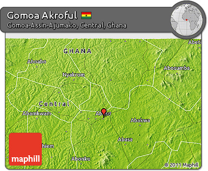 Physical 3D Map of Gomoa Akroful