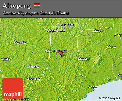 Physical 3D Map of Akropong