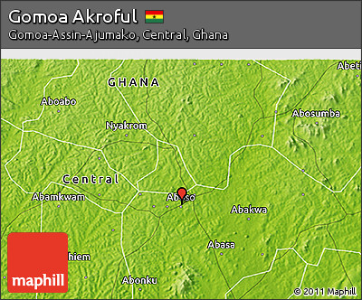 Physical 3D Map of Gomoa Akroful