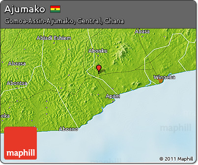 Physical 3D Map of Ajumako