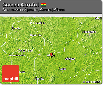Physical 3D Map of Gomoa Akroful
