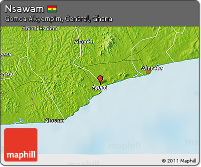 Physical 3D Map of Nsawam