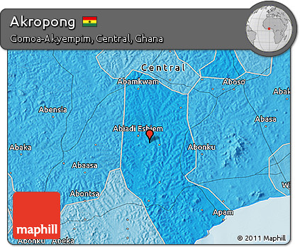 Political 3D Map of Akropong