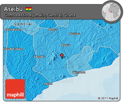 Political 3D Map of Aseibu