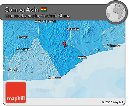 Political 3D Map of Gomoa Asin