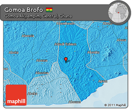 Political 3D Map of Gomoa Brofo