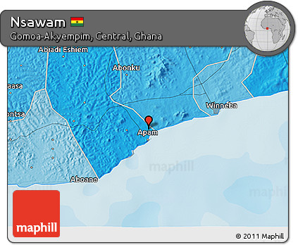 Political 3D Map of Nsawam
