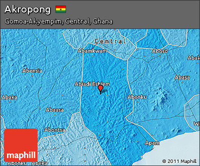 Political 3D Map of Akropong