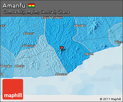 Political 3D Map of Amanfu
