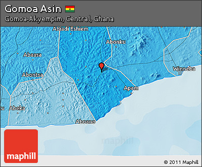 Political 3D Map of Gomoa Asin