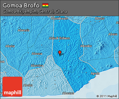 Political 3D Map of Gomoa Brofo
