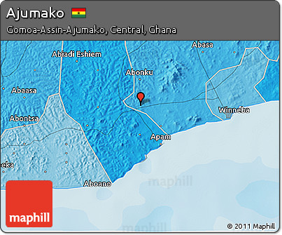 Political 3D Map of Ajumako