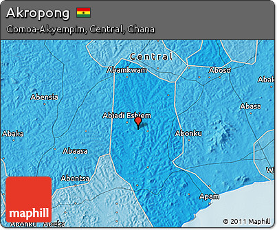 Political 3D Map of Akropong