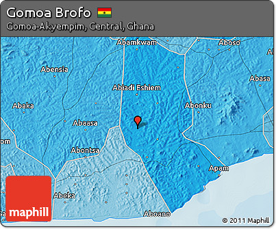 Political 3D Map of Gomoa Brofo