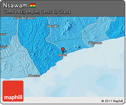Political 3D Map of Nsawam