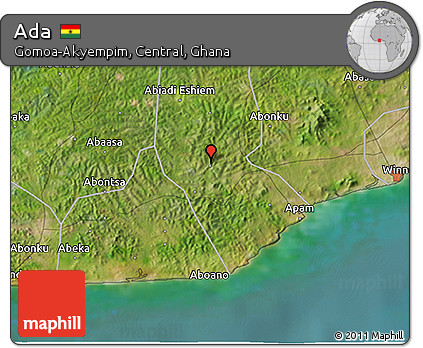 Satellite 3D Map of Ada