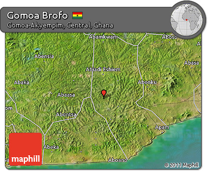 Satellite 3D Map of Gomoa Brofo