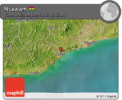 Satellite 3D Map of Nsawam