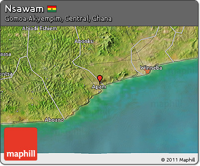 Satellite 3D Map of Nsawam