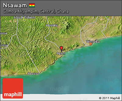 Satellite 3D Map of Nsawam