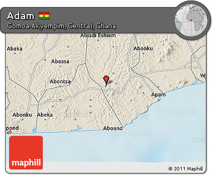 Shaded Relief 3D Map of Adam