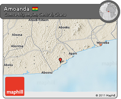 Shaded Relief 3D Map of Amoanda