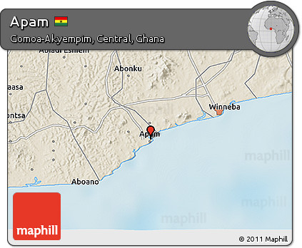 Shaded Relief 3D Map of Apam