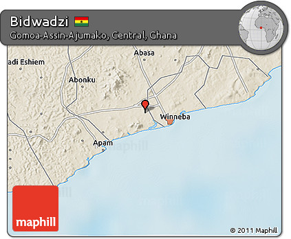 Shaded Relief 3D Map of Bidwadzi