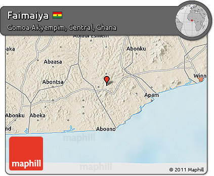 Shaded Relief 3D Map of Faimaiya
