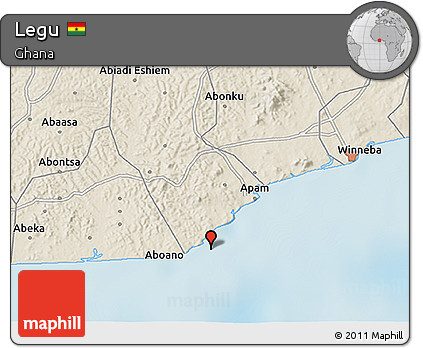 Shaded Relief 3D Map of Legu