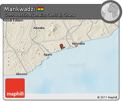 Shaded Relief 3D Map of Mankwadzi